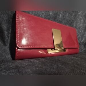 ✨️3/$25✨️ Aldo Shiny Red Clutch with Gold Accents
